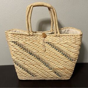 Vintage Woven Straw Raffia Boho Beach Style Shoulder Tote Bag India
